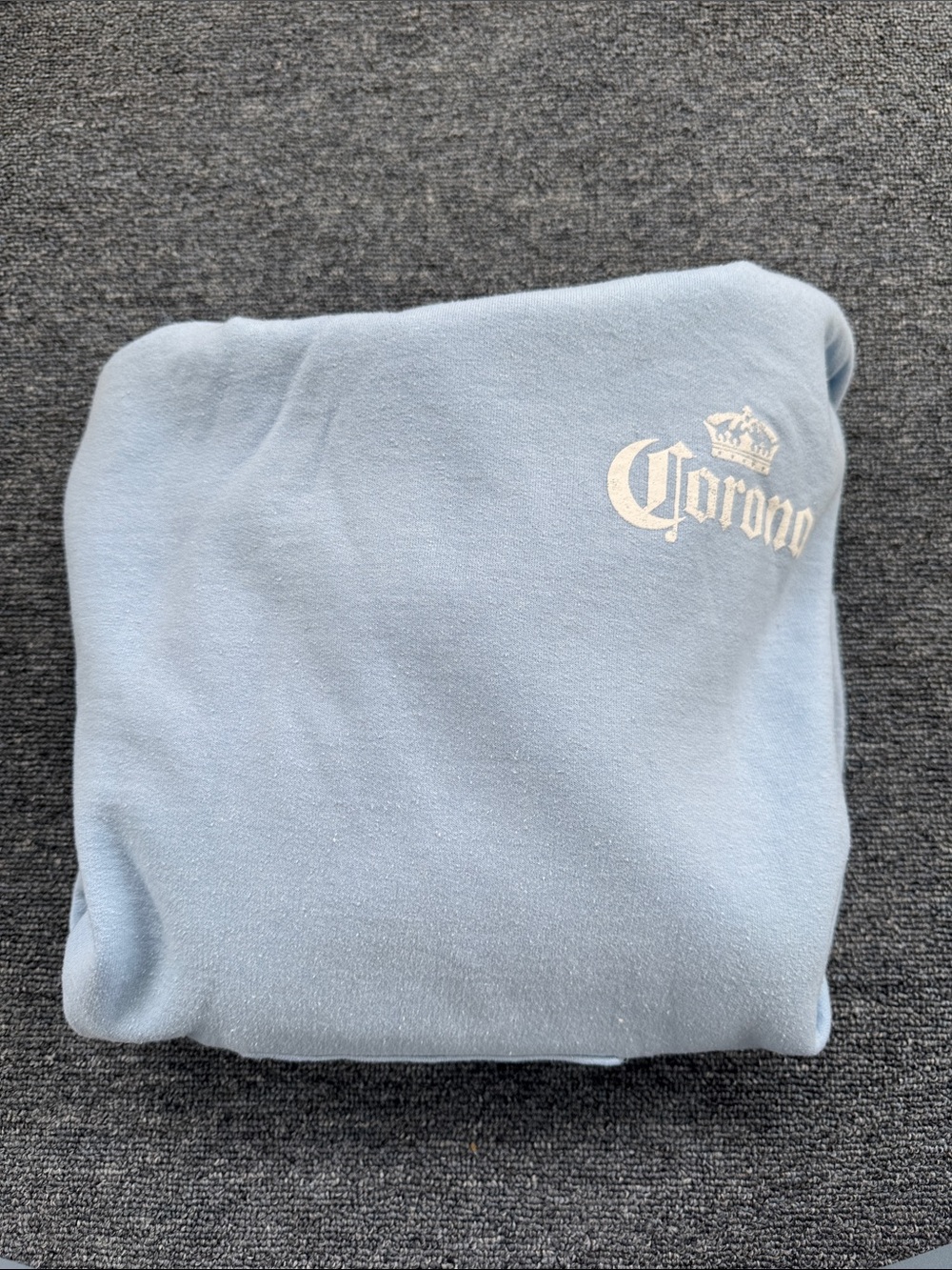 Corona Pale Blue Sweatshirt with White Logo